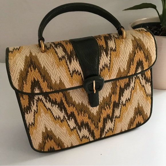 NETTIE ROSENSTEIN Tapestry Tribal Print RARE EDITION Mini Handbag - Picture 4 of 17